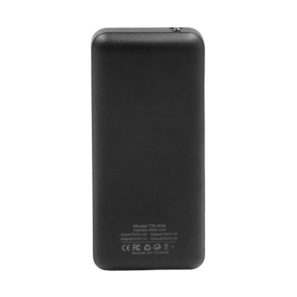 Powerbank 10000mAh με 3 Θύρες USB 2.1A TR-934 Μαύρο