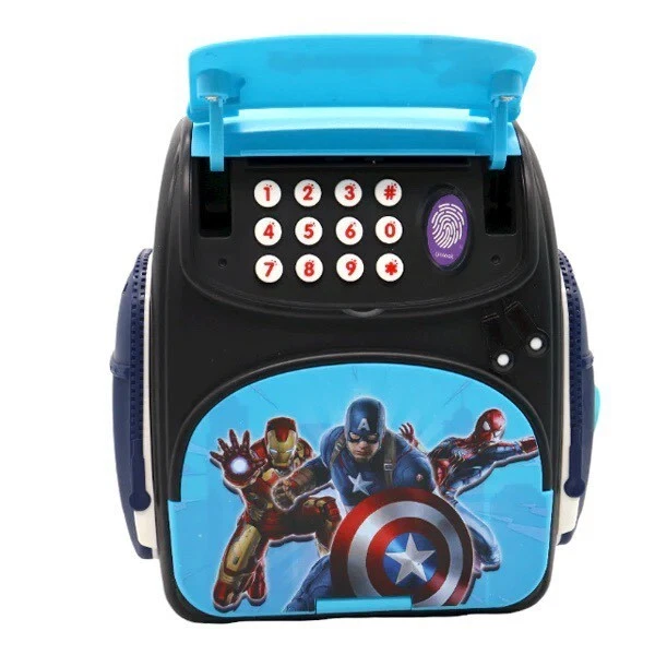 Τσάντα κουμπαράς Backpack Avengers με ψηφιακό κωδικό πρόσβασης για χρήματα και κέρματα, χρηματοκιβώτιο WF-30088 Μπλε