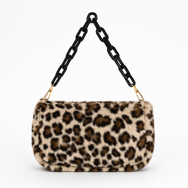 Τσάντα Ώμου Γούνινη Leopard 55337 Λεοπάρ