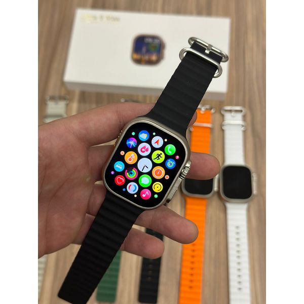 Ultra 9 Max smartwatch 2,2 ιντσών amoled Οθόνη Bluetooth Κλήση καρδιακού ρυθμού αρτηριακή πίεση μαύρο