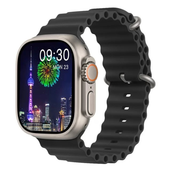 Ultra 9 Max smartwatch 2,2 ιντσών amoled Οθόνη Bluetooth Κλήση καρδιακού ρυθμού αρτηριακή πίεση μαύρο