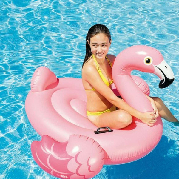 Παιδικό Φουσκωτό Θαλάσσης Φλαμίνγκο με Χειρολαβές 147x140x94cm INTEX Ροζ