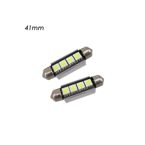 Σετ LED Πλαφονιέρας C5W Canbus 41mm 12V 4 SMD Ψυχρό Λευκό 6000K 2τμχ