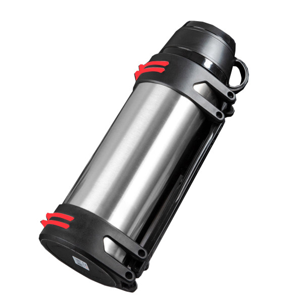 Μπουκάλι Θερμός με Ποτήρι και Ιμάντα Μεταφοράς 1.2lt JB-H012 Ασημί