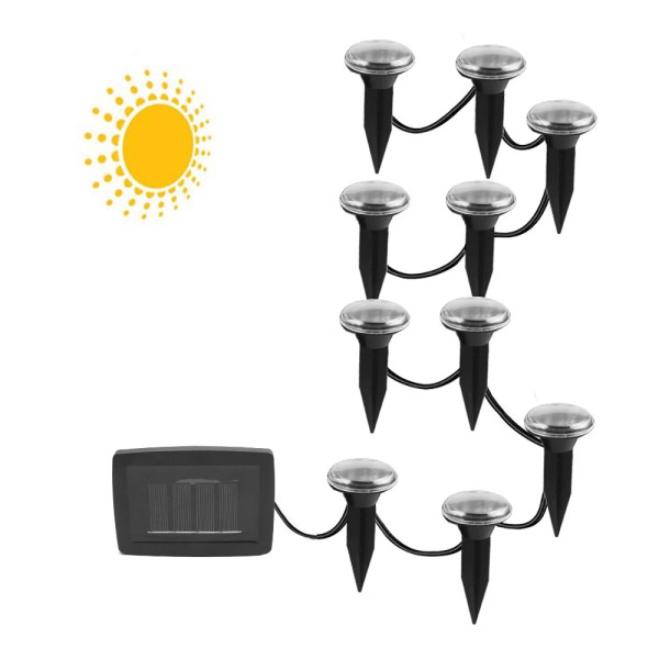 LED Αδιάβροχα Ηλιακά Καρφωτά - Χωνευτά Λαμπάκια Γιρλάντα 4m με Ηλιακό Πάνελ και Θερμό Λευκό Φωτισμό