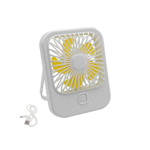 Επιτραπέζιο Επαναφορτιζόμενο USB Ανεμιστηράκι Mini Fan QL-7 Λευκό
