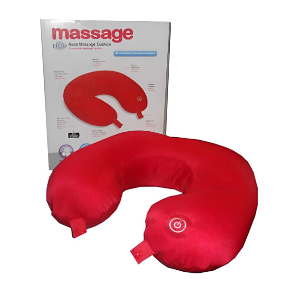 Μαξιλάρι και Συσκευή Μασάζ για τον Αυχένα με Δόνηση CX-07 Κόκκινο