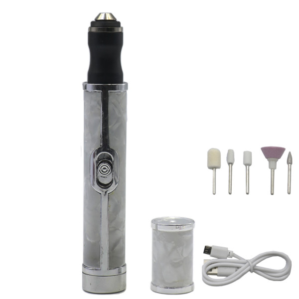 Επαναφορτιζόμενος Τροχός Νυχιών με 5 Φρεζάκια Λευκός