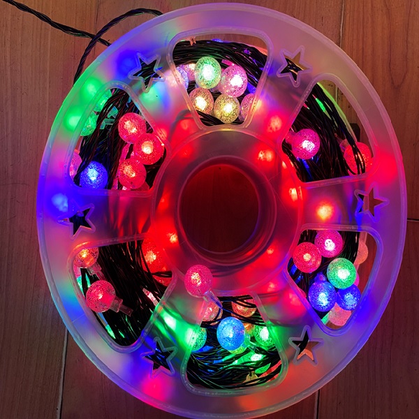 Αδιάβροχα Χριστουγεννιάτικα 120 LED μεγάλα λαμπάκια IP44 30μ σε καρούλι με επεκτάσιμο καλώδιο BX-044 Πολύχρωμα