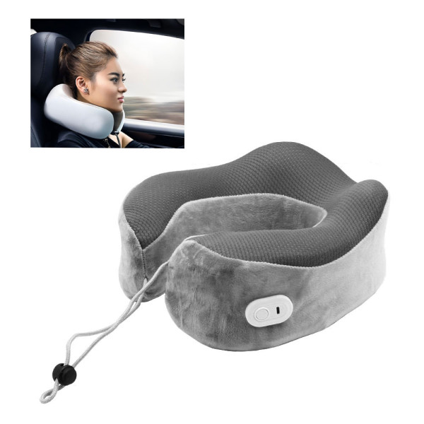 Επαναφορτιζόμενο Μαξιλάρι και Συσκευή Μασάζ για τον Αυχένα με Δόνηση CX-02 Γκρι