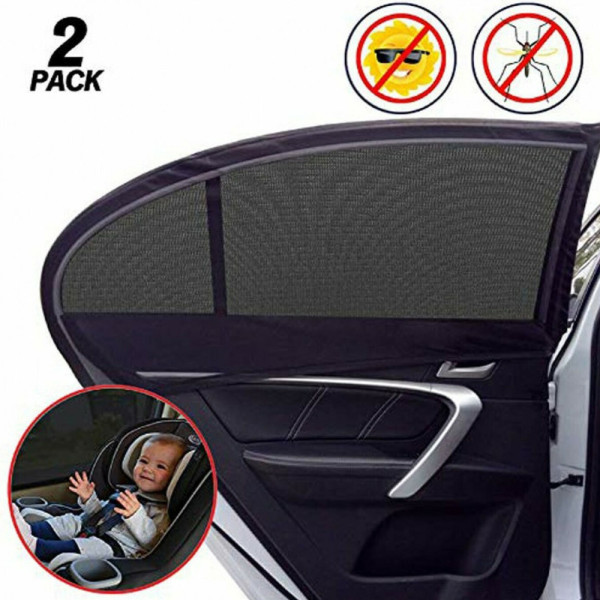 Σκίαστρα Παραθύρων για Αυτοκίνητο 2τμχ Medium Μαύρα