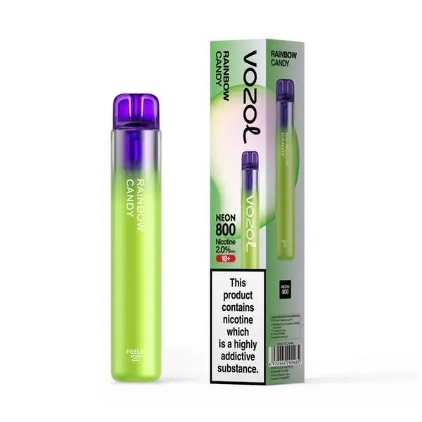 Vozol Neon 800 Rainbow Candy Ηλεκτρονικό Τσιγάρο μιας Χρήσης 800 Εισπνοών 2ml 20mg