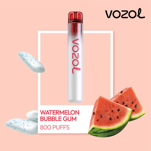 Vozol Neon 800 Watrermelon bubble gum Ηλεκτρονικό Τσιγάρο μιας Χρήσης 800 Εισπνοών 2ml 20mg