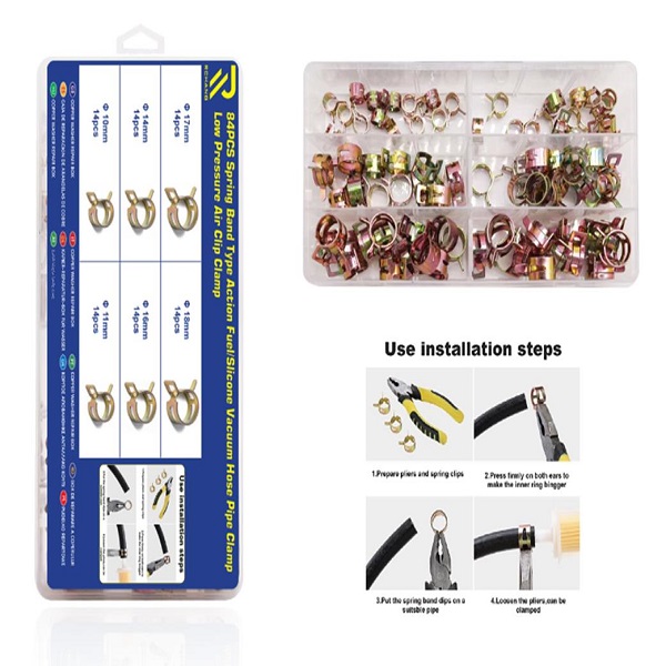 Σετ σφυχτήρες κολάρων νερού , καυσίμου 6 μεγέθη 84τμχ σε κασετίνα W15319-1