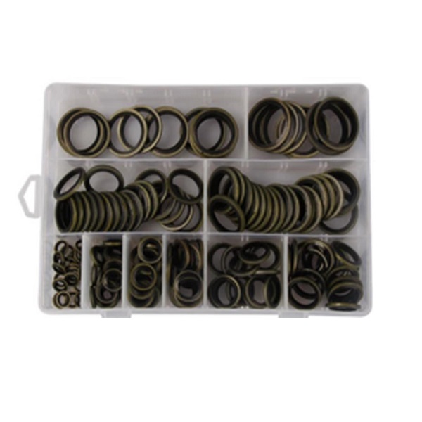 Μεταλλικές Ροδέλες Στεγανοποίησης με εσωτερικό καουτσούκ O-Ring 10 μεγέθη 180τμχ σε κασετίνα W16638-3