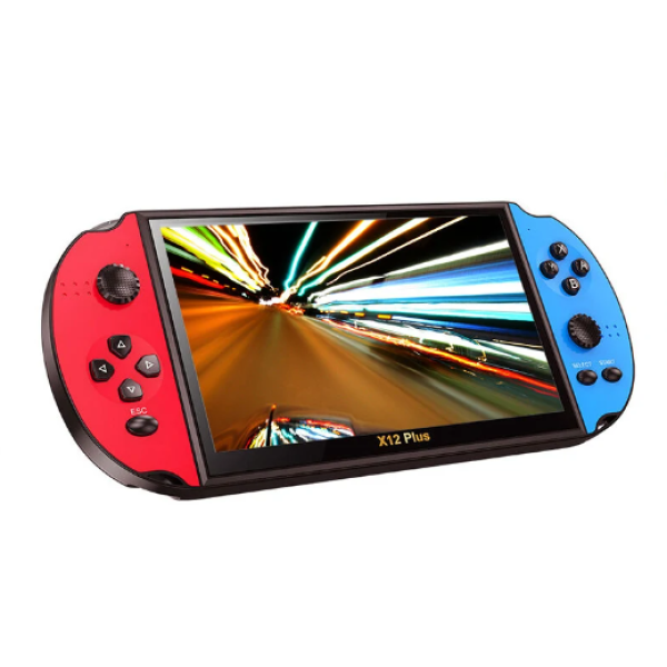 Φορητή παιχνιδομηχανή X12 Plus 7 ιντσών HD οθόνης Υποστήριξη 9 Εξομοιωτές Εξοπλισμένο με κάμερα E-book Έξοδος AV Διπλό joystick Αναπαραγωγή βίντεο Τηλεχειριστήριο παιχνιδομηχανής - κόκκινο μπλε