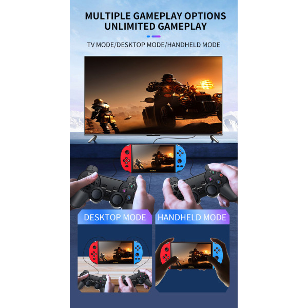 Φορητή παιχνιδομηχανή X12 Plus 7 ιντσών HD οθόνης Υποστήριξη 9 Εξομοιωτές Εξοπλισμένο με κάμερα E-book Έξοδος AV Διπλό joystick Αναπαραγωγή βίντεο Τηλεχειριστήριο παιχνιδομηχανής - κόκκινο μπλε