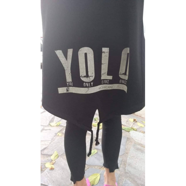 ΓΥΝΑΙΚΕΙΑ ΖΑΚΕΤΑ ΜΑΚΡΙΑ AMANIKΗ ΦΟΥΤΕΡ YOLO 11001 ΜΑΥΡΟ