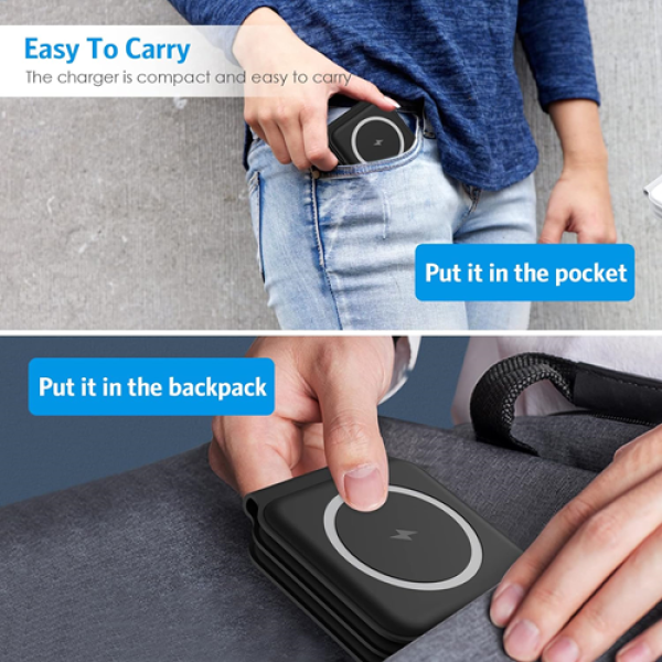 Ασύρματη βάση φόρτισης πολλαπλών λειτουργιών 3 σε 1 Magnetic Wireless Charger  WXC001 Μαύρο