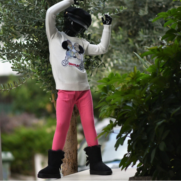 CHILDREN'S KNITTED BLOUSE FOR GIRL MOHICANS X2157.WHITE