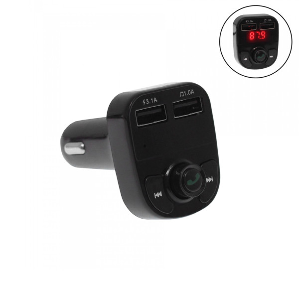 FM Transmitter Αυτοκινήτου με Bluetooth - USB - MicroSD και Φόρτιση Κινητού X8