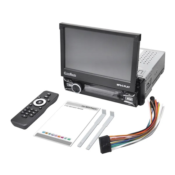 Συσκευή αναπαραγωγής MP5 αυτοκινήτου με αναδιπλούμενη οθόνη αφής 1Din 7" με DVD και τηλεχειριστήριο XD7230W