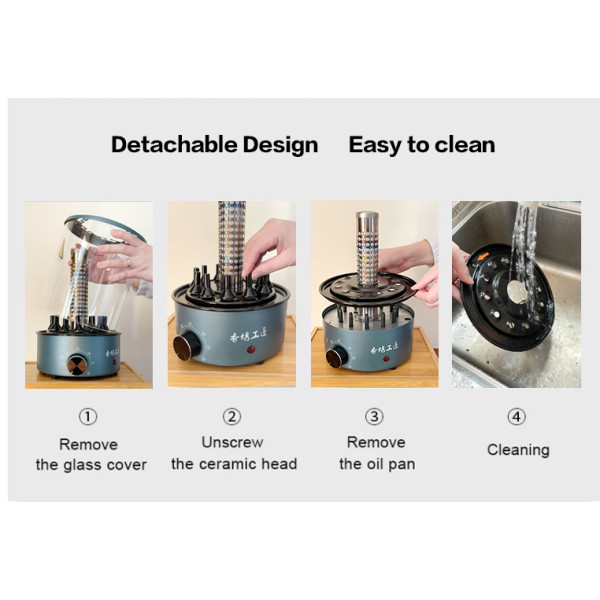 XKGJ BBQ Tabletop Vertical Spit 1100W with Lid 31cmx21cm TK-12D Blue