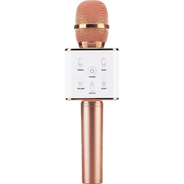 Aσύρματο Μικρόφωνο Bluetooth Καραόκε V7 – Ροζέ Χρυσό
