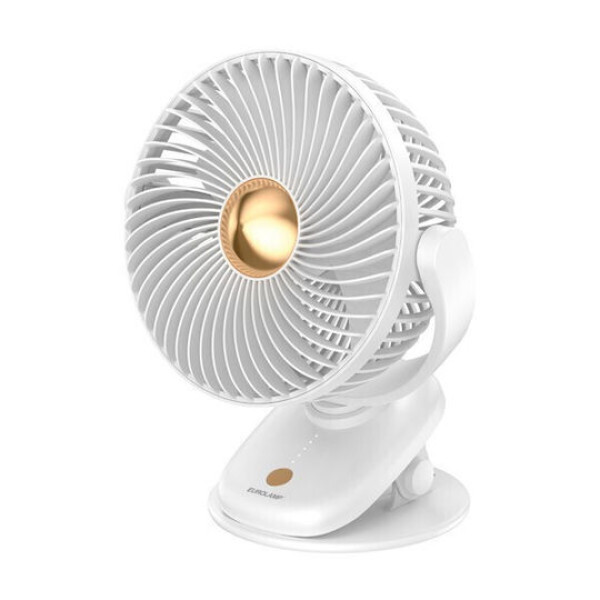Ανεμιστήρας Επιτραπέζιος Επαναφορτιζόμενος Μανταλάκι Φ17 5w CF-004 Λευκό