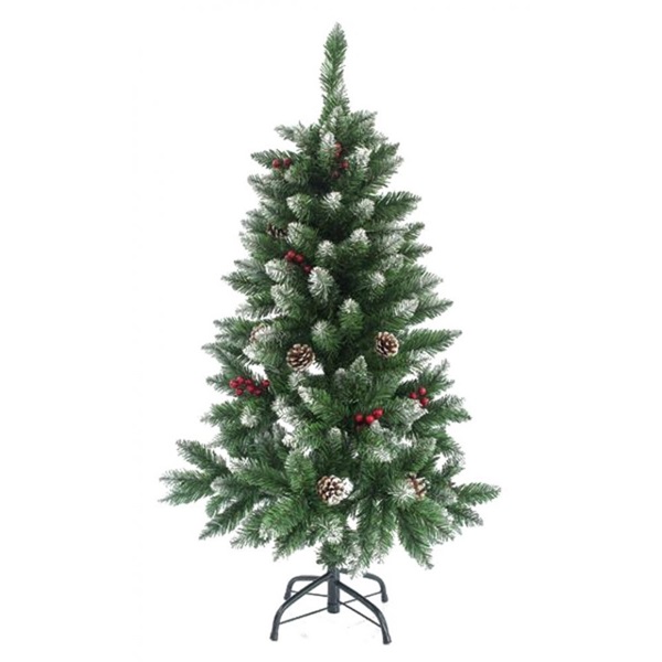 Χριστουγεννιάτικο Δέντρο Χιονισμένο με Κουκουνάρια και Berries 120cm JY-5