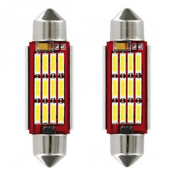 Σετ LED Πλαφονιέρας Canbus 6500K 12V Λευκό 36mm 12 SMD 2τμχ. XXM0028-36MM