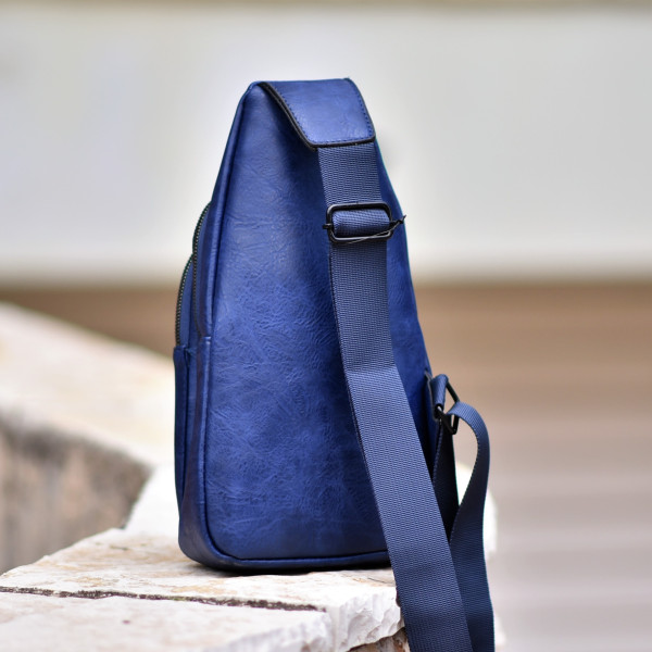 ΤΣΑΝΤΑΚΙ ΩΜΟΥ ΔΕΡΜΑΤΙΝΗ MOHICANS Z-003.ΜΠΛΕ