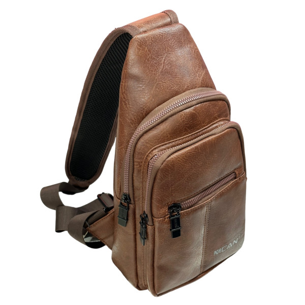 ΤΣΑΝΤΑΚΙ ΩΜΟΥ ΔΕΡΜΑΤΙΝΗ MOHICANS Z-703 ΚΑΦΕ