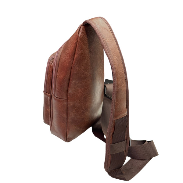 ΤΣΑΝΤΑΚΙ ΩΜΟΥ ΔΕΡΜΑΤΙΝΗ MOHICANS Z-703 ΚΑΦΕ