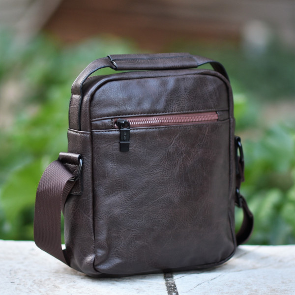 ΤΣΑΝΤΑΚΙ ΩΜΟΥ ΔΕΡΜΑΤΙΝΗ MOHICANS Z-712 ΚΑΦΕ