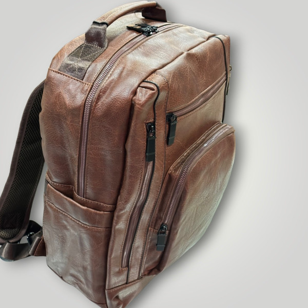 ΤΣΑΝΤΑ ΠΛΑΤΗΣ ΔΕΡΜΑΤΙΝΗ MOHICANS Z-715.ΚΑΦΕ