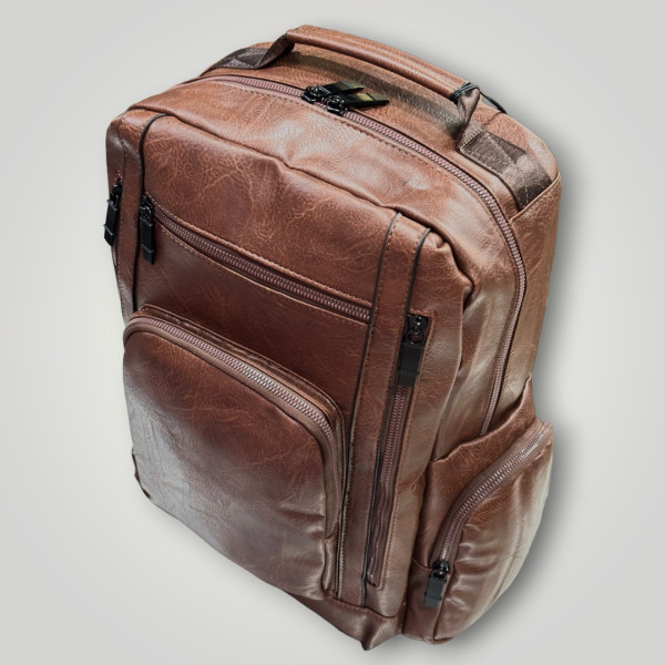 ΤΣΑΝΤΑ ΠΛΑΤΗΣ ΔΕΡΜΑΤΙΝΗ MOHICANS Z-715.ΚΑΦΕ