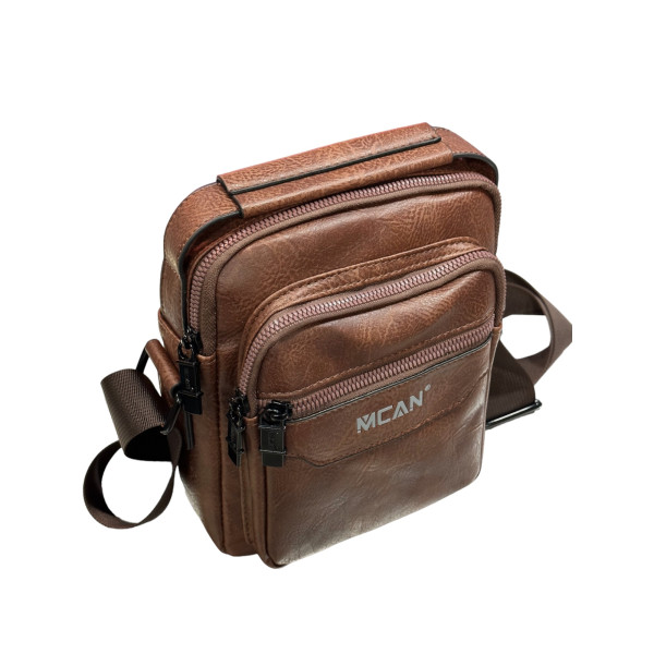 ΤΣΑΝΤΑΚΙ ΩΜΟΥ ΔΕΡΜΑΤΙΝΗ MOHICANS Z-722.ΚΑΦΕ