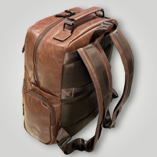 ΤΣΑΝΤΑ ΠΛΑΤΗΣ ΔΕΡΜΑΤΙΝΗ MOHICANS Z-733 ΚΑΦΕ