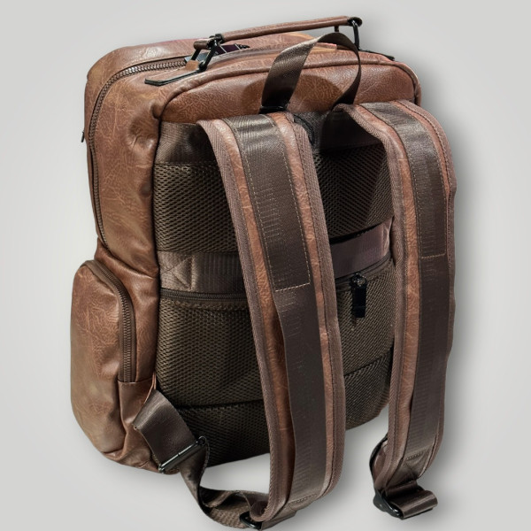 ΤΣΑΝΤΑ ΠΛΑΤΗΣ ΔΕΡΜΑΤΙΝΗ MOHICANS Z-734 ΚΑΦΕ