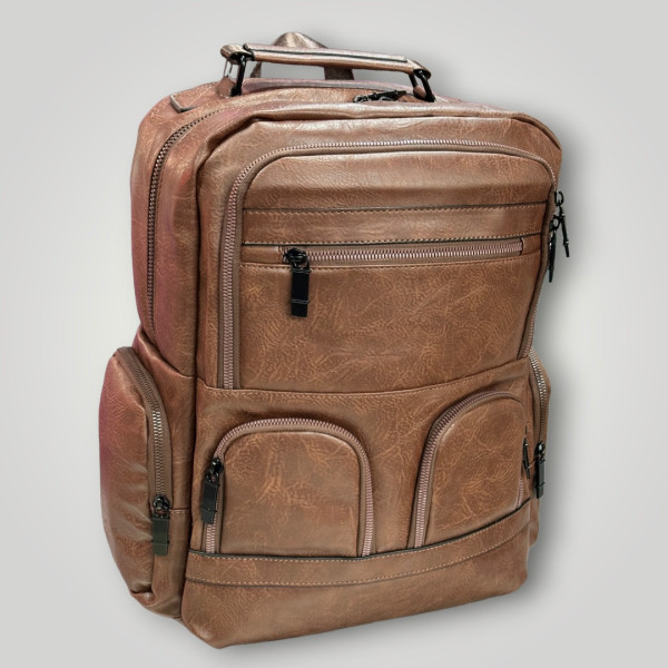 ΤΣΑΝΤΑ ΠΛΑΤΗΣ ΔΕΡΜΑΤΙΝΗ MOHICANS Z-734 ΚΑΦΕ