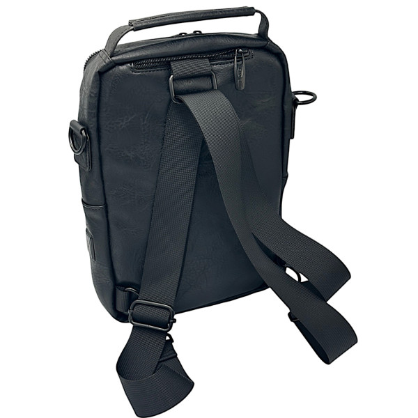 ΤΣΑΝΤΑΚΙ ΩΜΟΥ ΚΑΙ ΠΛΑΤΗΣ ΔΕΡΜΑΤΙΝΗ MOHICANS Z-759 ΜΑΥΡΟ