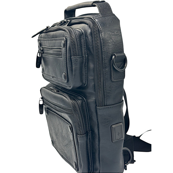 ΤΣΑΝΤΑΚΙ ΩΜΟΥ ΚΑΙ ΠΛΑΤΗΣ ΔΕΡΜΑΤΙΝΗ MOHICANS Z-759 ΜΑΥΡΟ