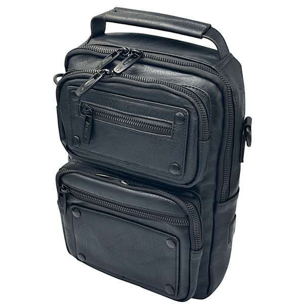 ΤΣΑΝΤΑΚΙ ΩΜΟΥ ΚΑΙ ΠΛΑΤΗΣ ΔΕΡΜΑΤΙΝΗ MOHICANS Z-759 ΜΑΥΡΟ