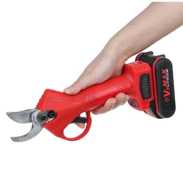 Ψαλίδι Κλαδέματος Μπαταρίας 36V/2Ah με Μέγιστη Διάμετρο Κοπής 30mm Σετ με 2 Μπαταρίες Crauss Z-895 Κόκκινο