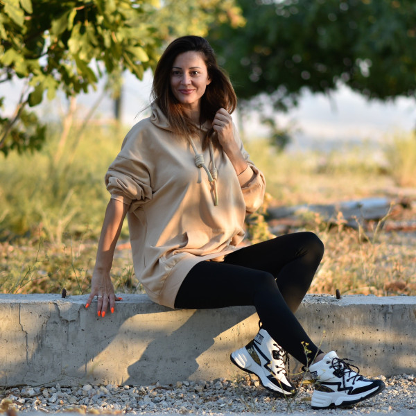 HOODED SWEATSHIRT OVERSIZE MOHICANS ZCP10503 BEIGE