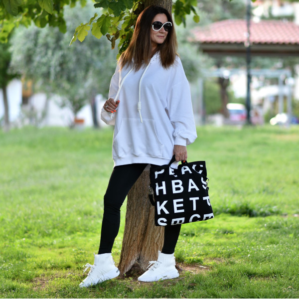 HOODED SWEATSHIRT OVERSIZE MOHICANS ZCP10503 WHITE