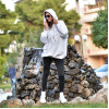 HOODED SWEATSHIRT OVERSIZE MOHICANS ZCP10503 WHITE