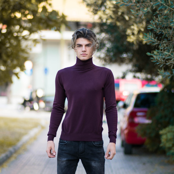 MEN'S KNITTING POLO NECK MOHICANS M001 BORDO