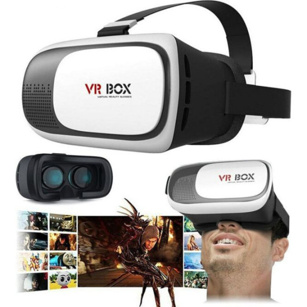 3D Γυαλιά Εικονικής Πραγματικότητας VRBOX V2.0 για Κινητά εώς 6 με Bluetooth Χειριστήριο ZY-912 Λευκό